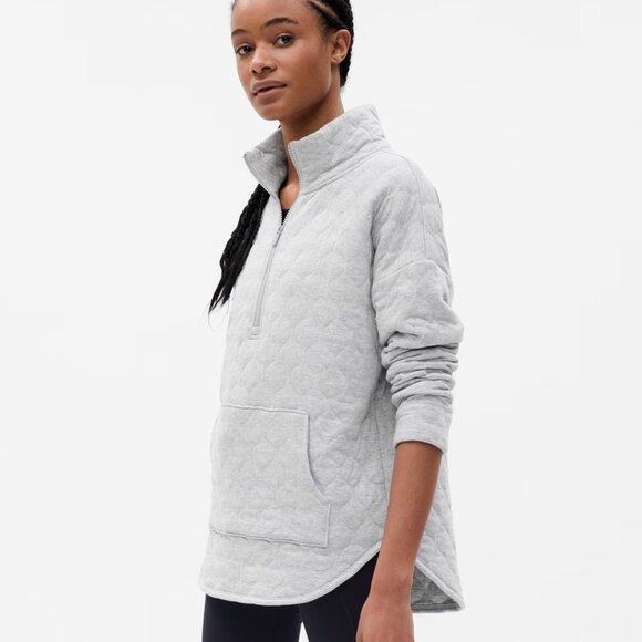 GapFit Quilted Jacquard Half-Zip Pullover - Picture 1 of 5